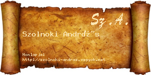 Szolnoki András névjegykártya