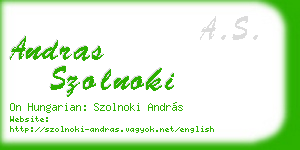 andras szolnoki business card