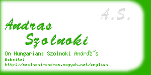 andras szolnoki business card